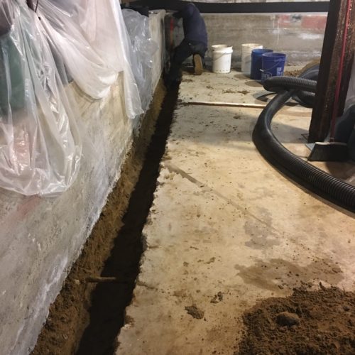 Full perimeter drain installation image 3