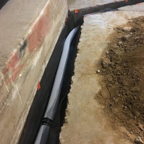 Full perimeter drain installation image 7