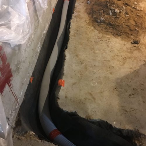 Full perimeter drain installation image 8